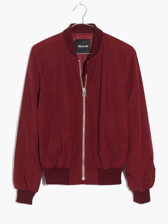 Madewell Jackets & Blazers - Madewell Side-Zip Bomber Jacket, Dusty Burgundy, Size Small